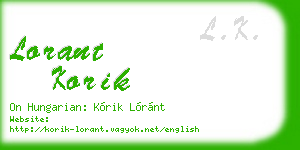 lorant korik business card
